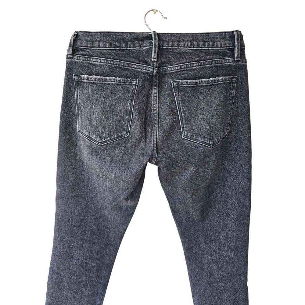 FRAME Le Garçon Crop Straight Crop Size 26 Distressed Raw Edge Jeans Gray